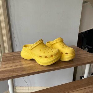 Yellow Platform Crocs - Size 6 - Like New